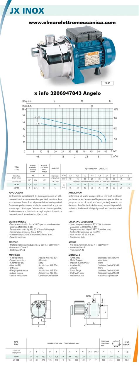 Hp Monofase Jx Wortex Elettropompa Autoadescante