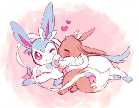 Sylveon And Eevee Love Pokemon Pokemon Eeveelutions Pokemon Eevee