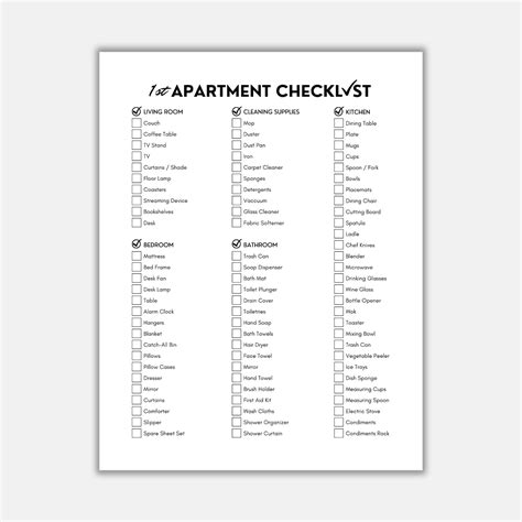 First Apartment Checklist New Home Checklist Moving Checklist