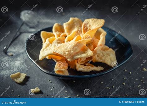 Tasty And Homemade Angel Wings With Powdered Sugar Stock Image Image