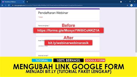 Cara Mengubah Link Google Form Menjadi Bit Ly Perpendek YouTube