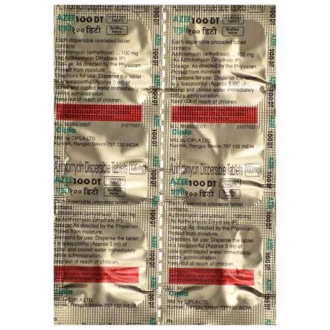 Azee 100 Mg Azithromycin Tablets At Rs 200 Strip Of 3 Tablets