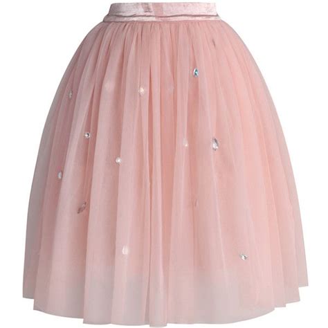 Chicwish Diamonds In My Heart Pink Tulle Skirt Liked On Polyvore