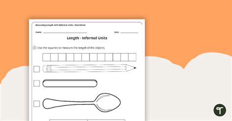 Measuring Length With Informal Units Worksheet Teach Starter