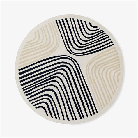 Tapis Rond Labyrinthe Jasmin Laine Coton Maison Sarah Lavoine