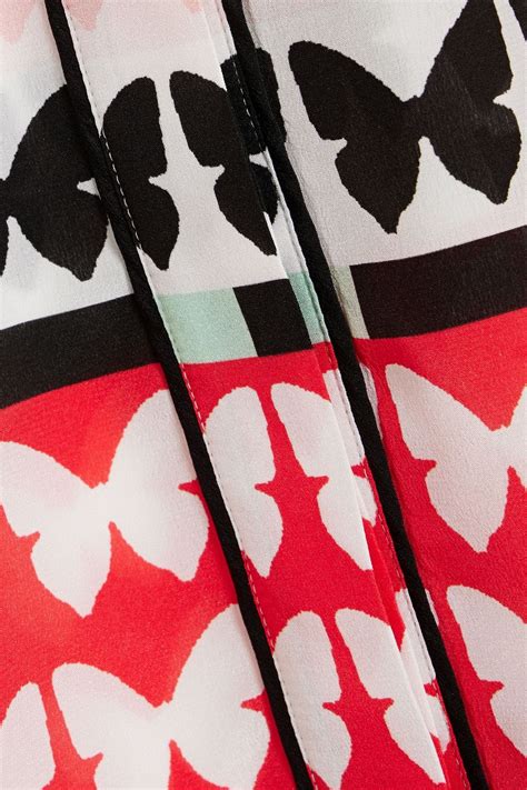 Alice Olivia Jeannie Pussy Bow Printed Silk Crepe Blouse The Outnet