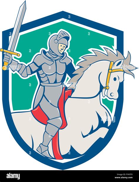 Knight Riding Horse Sword Cartoon Hi Res Stock Photography And Images