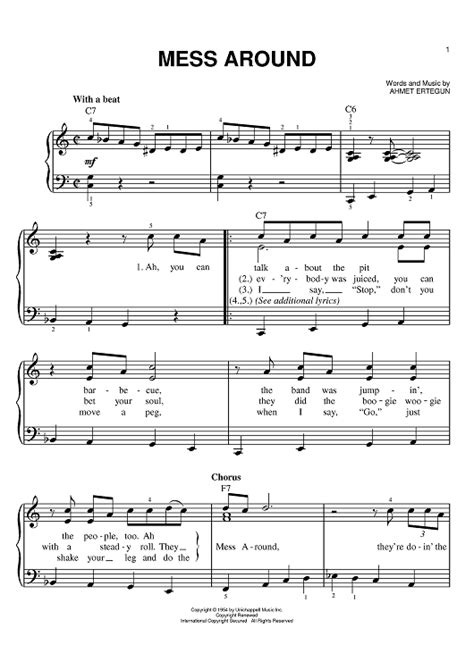 Mess Around" Sheet Music by Ray Charles for Easy Piano - Sheet Music Now