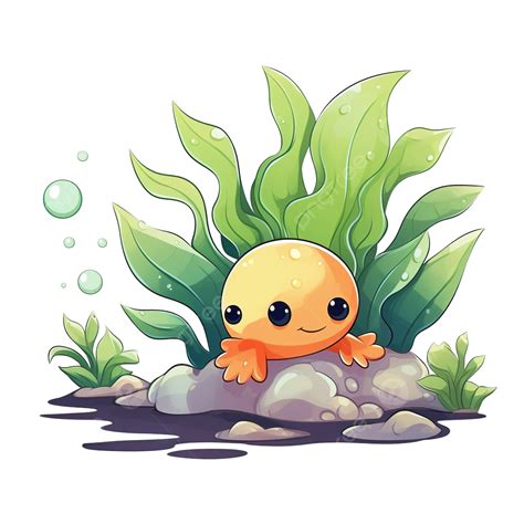 Plant And Seaweed Cute Cartoon Style Elements Isolation Resources