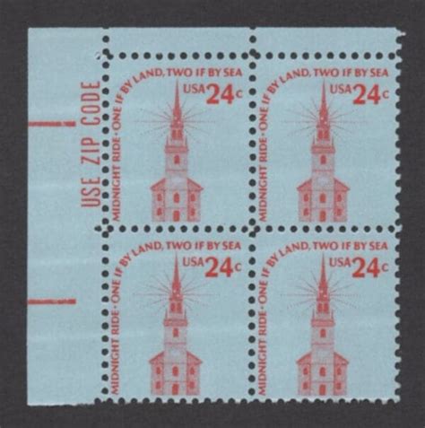 Scott Old North Church Americana Series Zip Block Mnh The