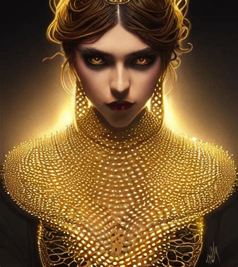 Dress Made Out Of Spiked Golden Chains Bound By Bla OpenArt