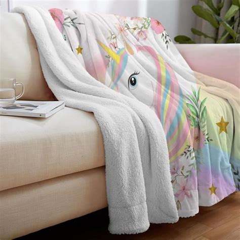 Couverture Plaids Enfant Licorne En Flanelle X Fille Rose