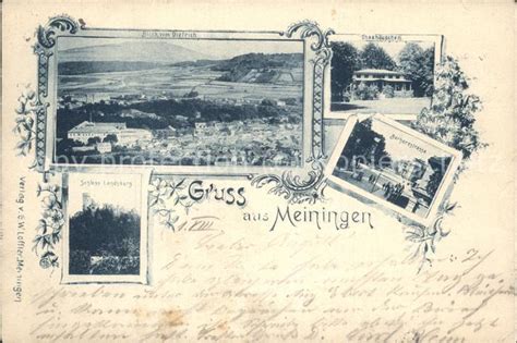 Postkarte Carte Postale Meiningen Thueringen Panorama Schloss