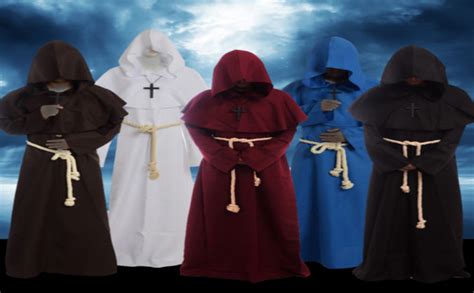 Friar Medieval Hooded Monk Renaissance Priest Robe Costume