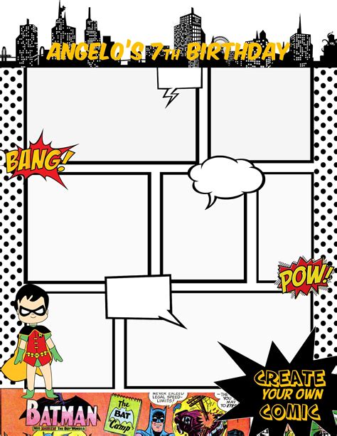 Superhero Comic Strip Template