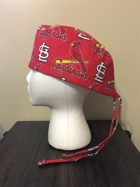 St Louis Cardinals Scrub Cap Cardinal On Bat Pattern Surgery Cap