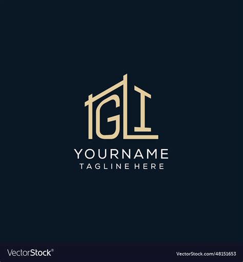 Initial Gi Logo Clean And Modern Architectural Vector Image