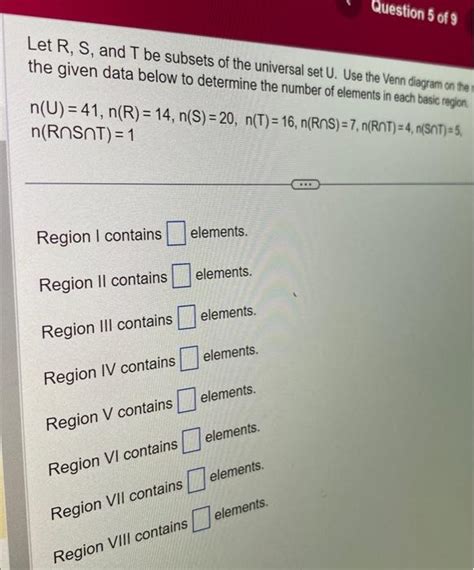 Solved Let R S And T Be Subsets Of The Universal Set U Use Chegg