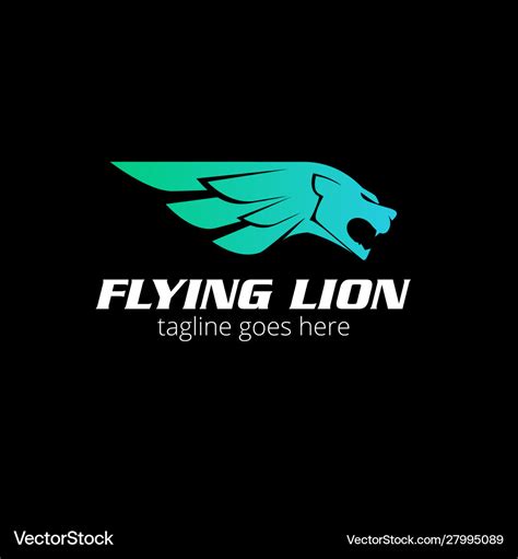 Flying lion logo Royalty Free Vector Image - VectorStock