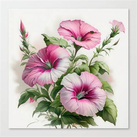 Pink Petunias Canvas Print By VanoverDesigns Flower Prints Art