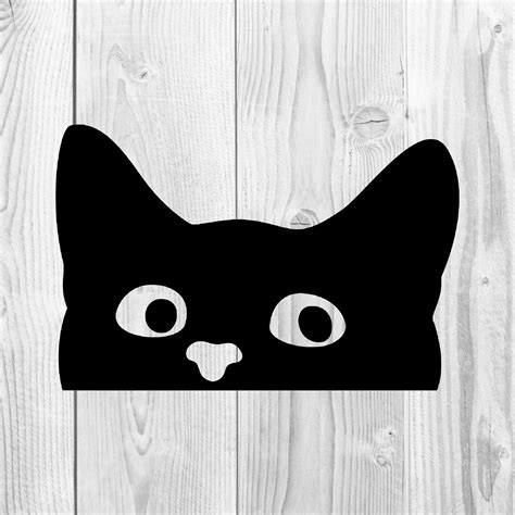 Peeking Cat Sticker Vinyl Decal Window Bumper Laptop Wall Etsy