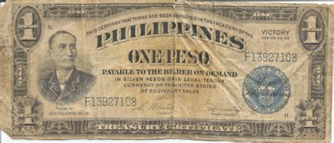 Philippines Peso Victory Note Circulated Ebay