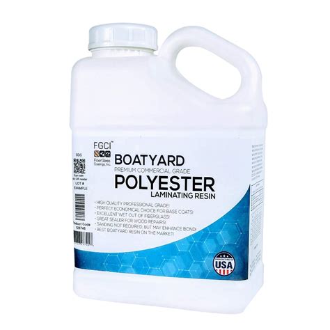 Polyester Resin Kit Boatyard For Fiberglass Non Specified Blend 1 Gallon With 2 Oz Mekp