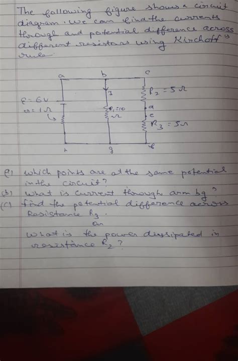 The Following Figure Shows A Circuit Diagram We Find The Currents Th