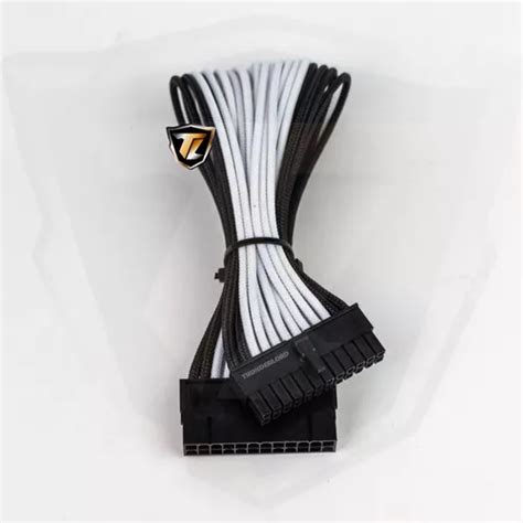 Cabo Extensor Sleeve Gamer Pinos Atx Nylon Preto E Branco