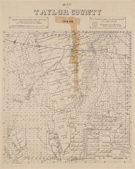 Map Of Taylor County Texas Side 1 Of 1 The Portal To Texas History