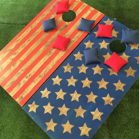 Retro Stained Customized Th July Personalized Hand Etsy Cornhole