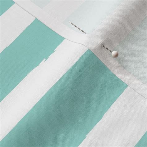 Modern Artisan Painted Teal Strip Fabric Spoonflower