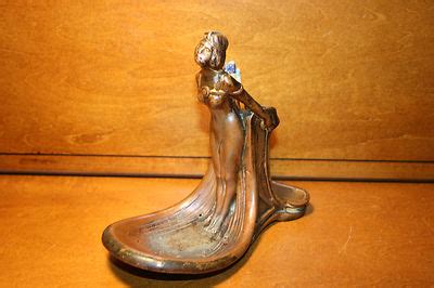 Antique Bronze Figural Art Nouveau Flapper Girl Match Holder Safe Vesta