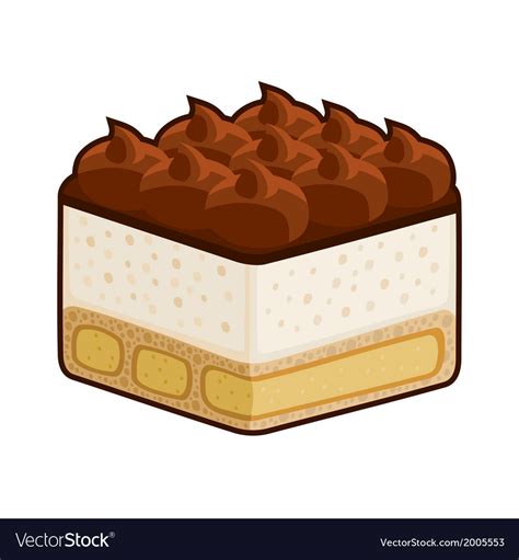 Dessert tiramisu with amaretto isolated on white Vector Image