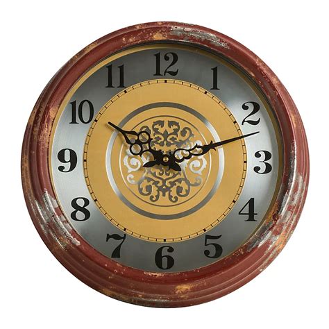 Interiors By Premier Metal Wall Clock With Distressed Frame Diy At Bandq