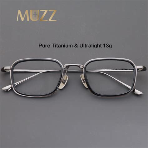 Muzz Mens Square Titanium Eyeglasses Bradbury Fuzweb