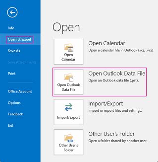 Open An Outlook Data File