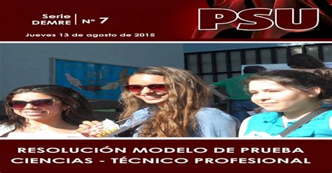 AnÁlisis De Preguntas De Ciencias Psudemrecl · Modelo De La Psu® De