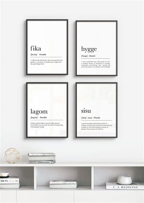 Fika Hygge Lagom Sisu Koselig Mysa Definition Set Of 6 Etsy Uk Artofit