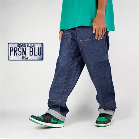 プリズンブルース ダブルニー ワークジーンズ デニム PRISON BLUES DOUBLE KNEE WORK JEANS Without