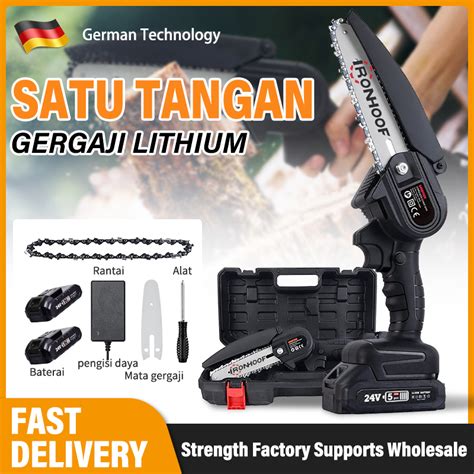 Jual Chainsaw Gergaji Listrik Rantai Elektrik Mini Cordless Inch