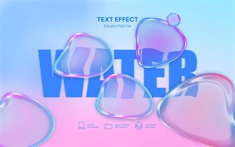 Premium Psd Water Drop Text Effect