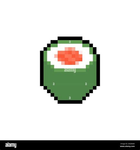 Sushi Pixel Art Isolated Rolls Bit Traditional Japanese Food