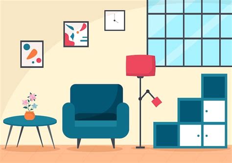 Premium Vector Home Furniture Flat Design Illustration For The Living