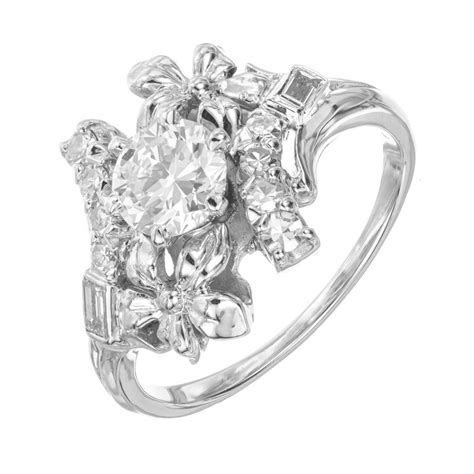 Egl Certified 63 Carat Diamond Platinum Engagement Ring For Sale At