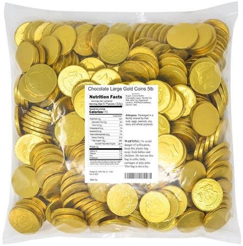 Amazon.com : Chocolate Large Gold Coins 5lb Bag : Candy : Grocery ...