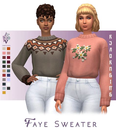 Sims 4 Bgc Fawn Faye Sweaters The Sims Book