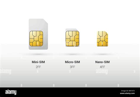 Sim Card Overview Comparison Of Types And Sizes Stock Vector Image