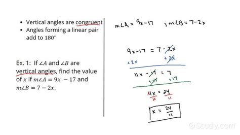 How to Solve Equations Involving Vertical Angles and Linear Pairs ...