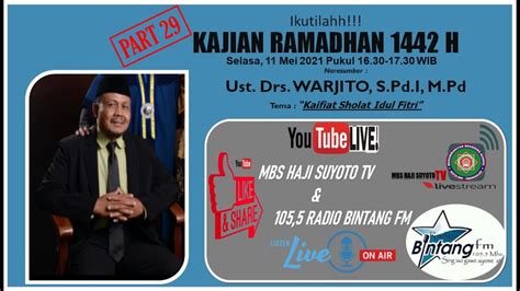 Live Kajian Ramadhan Online Part Ust H Warjito S Pd M Pd Taqwa